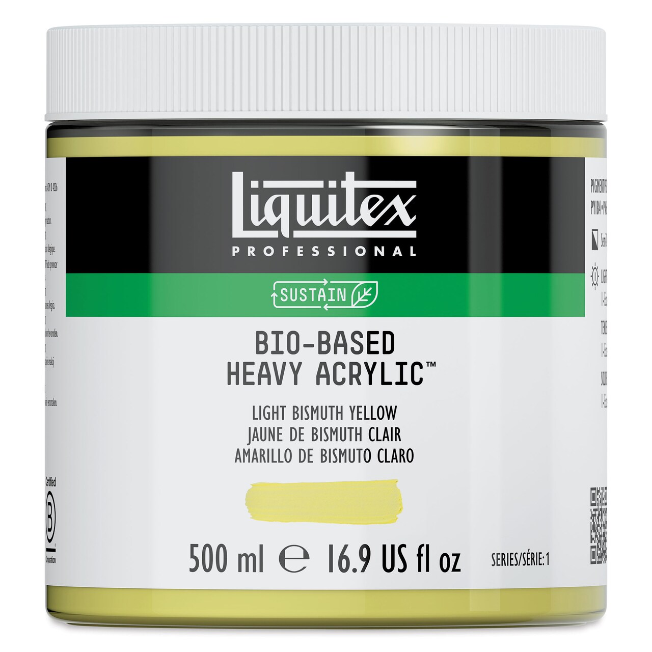 Liquitex Bio-Based Heavy Acrylic Paint - Light Bismuth Yellow, 500 ml